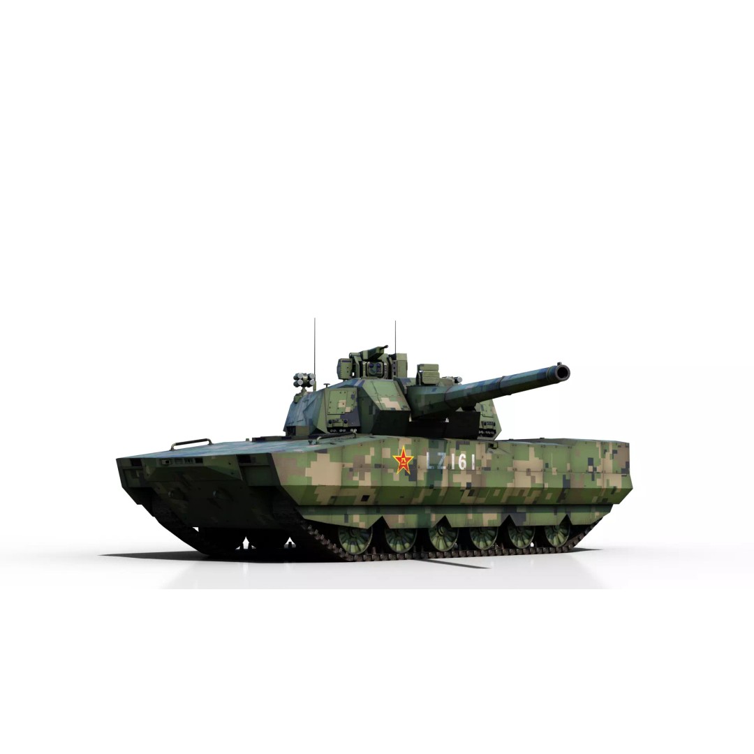 ZTZ100 MBT Type 100 Tank 3D Model – Rigged PBR Military Asset, FBX, OBJ - View 10