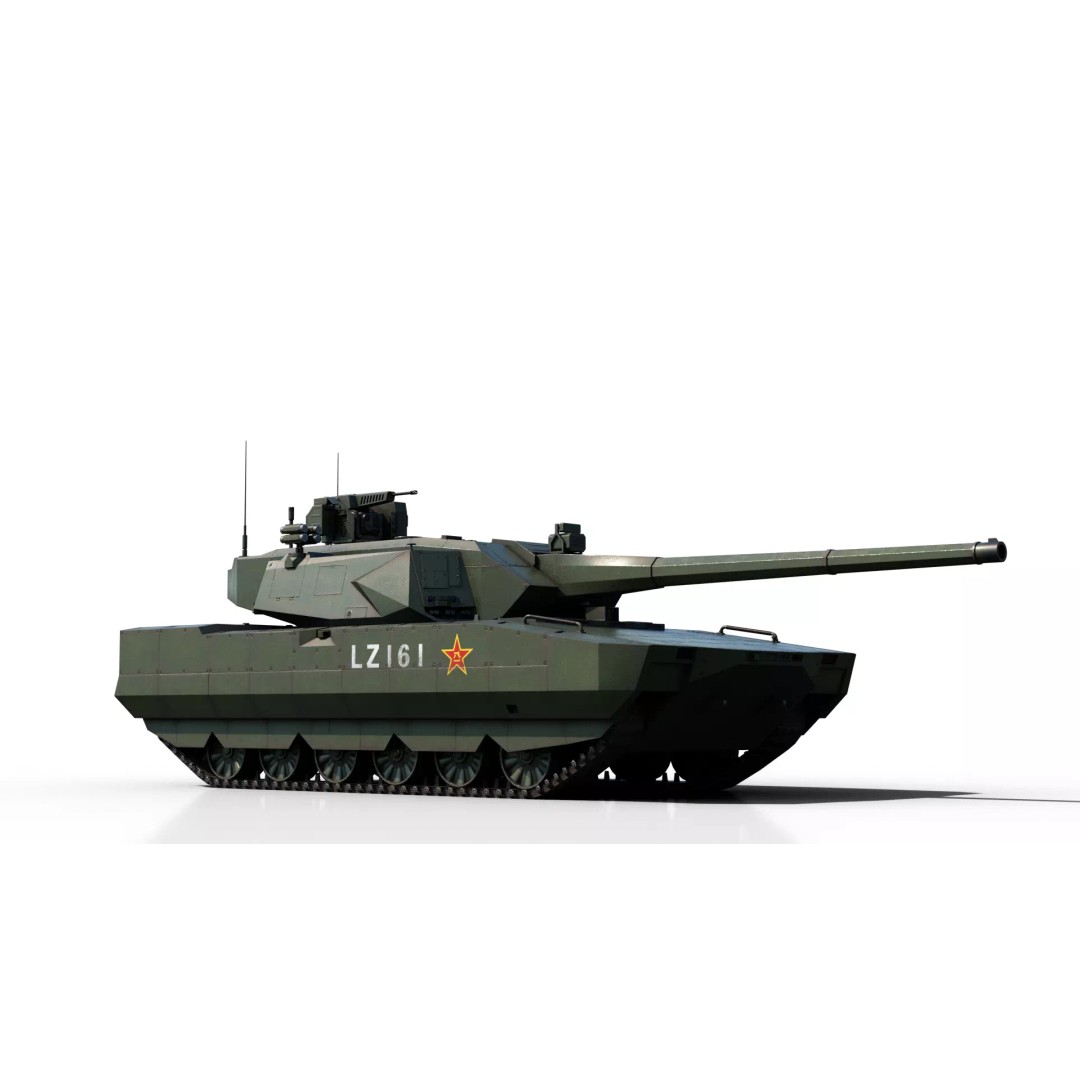 ZTZ100 MBT Type 100 Tank 3D Model – Rigged PBR Military Asset, FBX, OBJ - View 15
