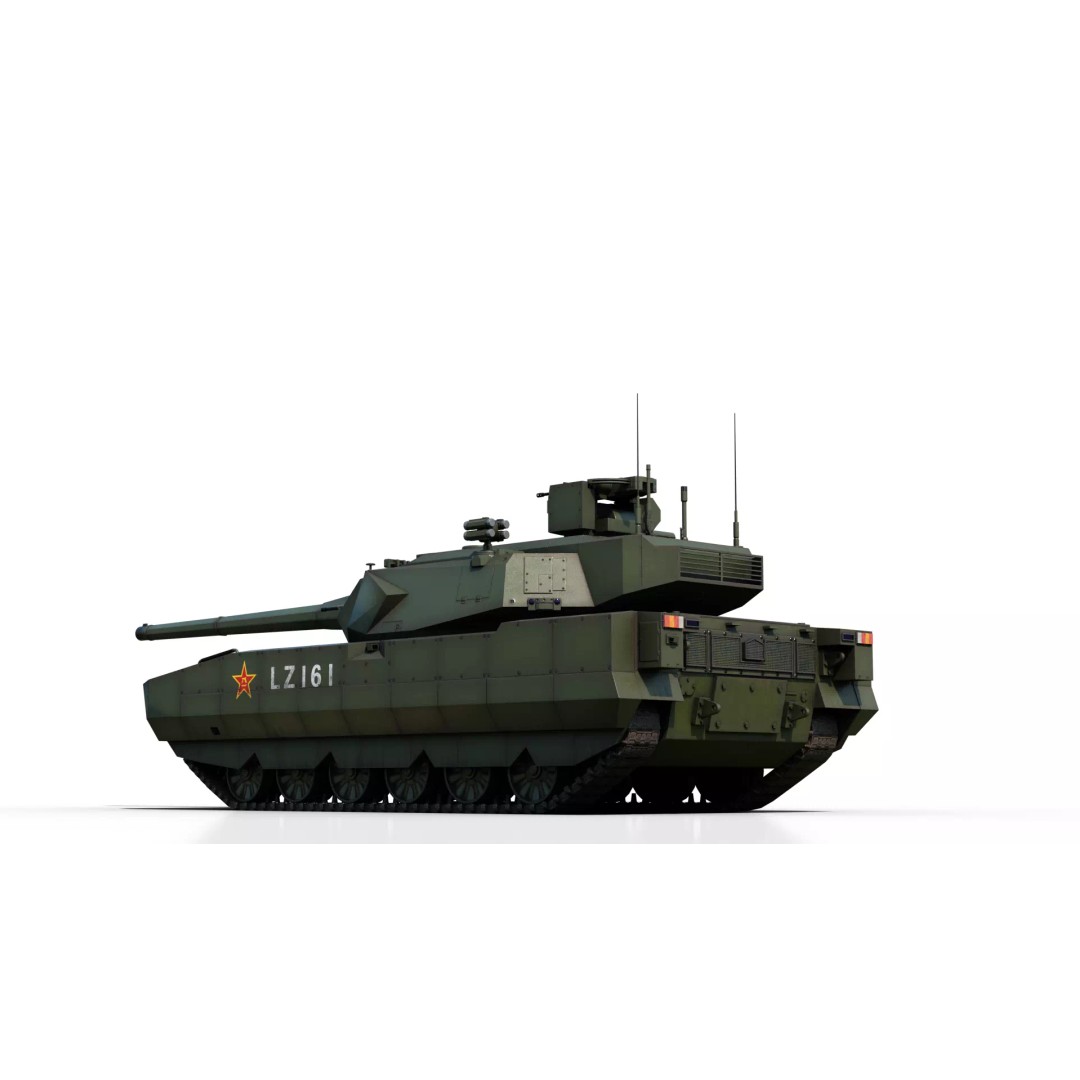 ZTZ100 MBT Type 100 Tank 3D Model – Rigged PBR Military Asset, FBX, OBJ - View 16