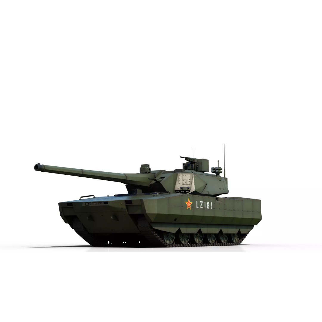 ZTZ100 MBT Type 100 Tank 3D Model – Rigged PBR Military Asset, FBX, OBJ - View 17