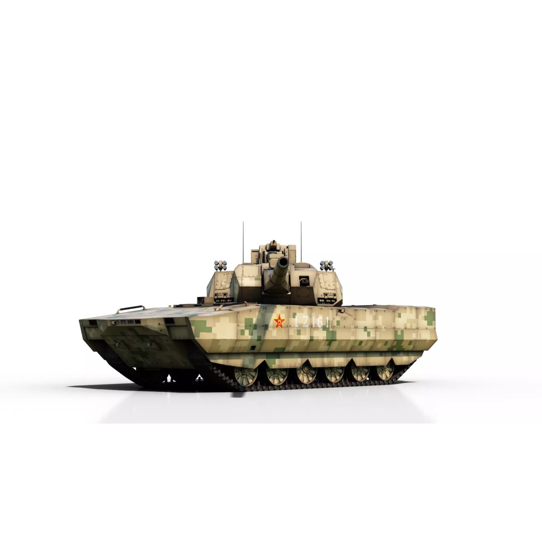 ZTZ100 MBT Type 100 Tank 3D Model – Rigged PBR Military Asset, FBX, OBJ - View 2
