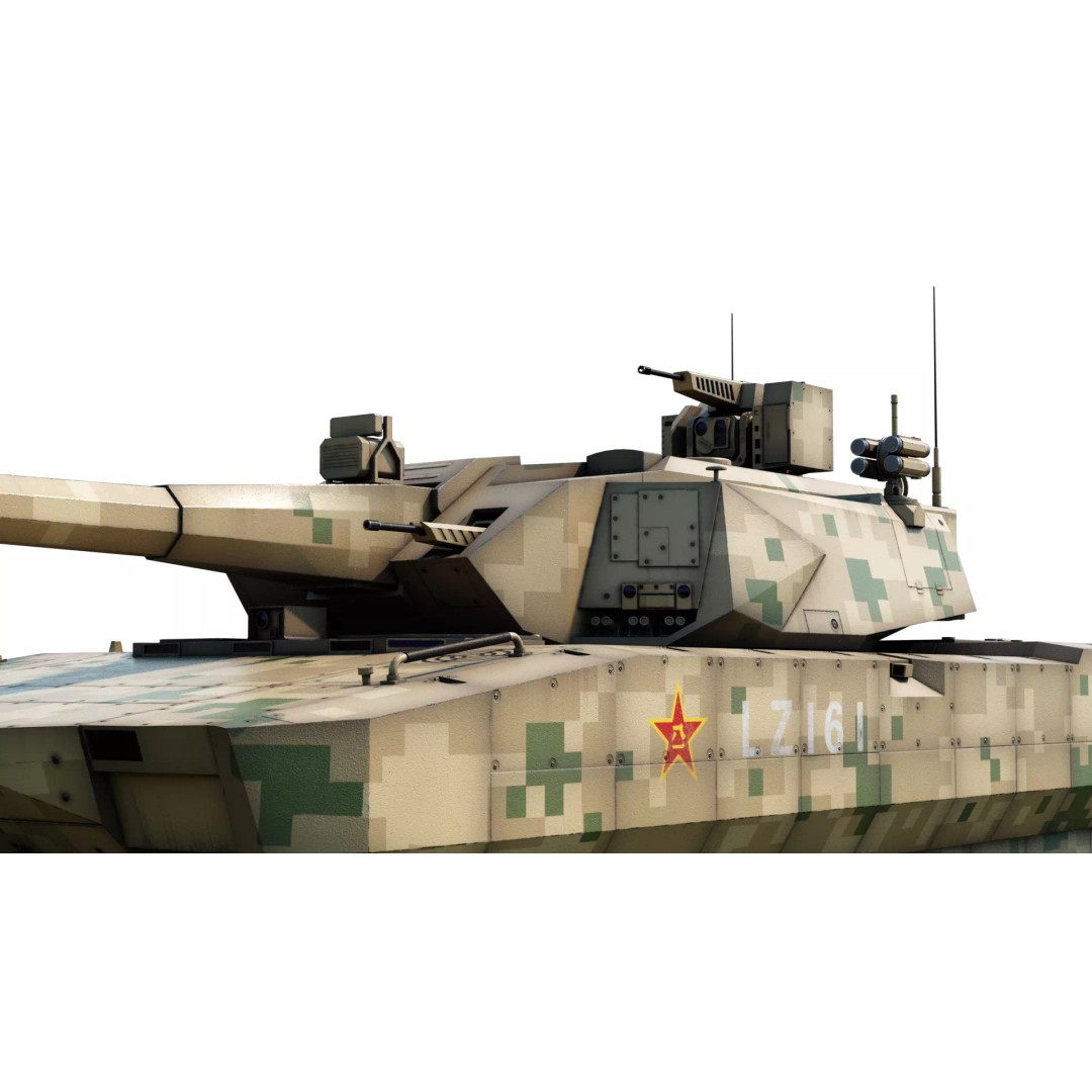 ZTZ100 MBT Type 100 Tank 3D Model – Rigged PBR Military Asset, FBX, OBJ - View 22