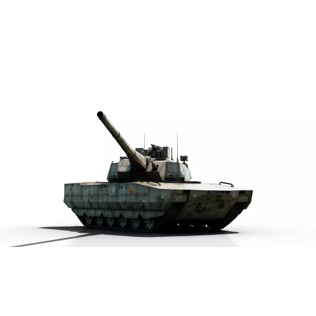 ZTZ100 MBT Type 100 Tank 3D Model – Rigged PBR Military Asset, FBX, OBJ - View 24