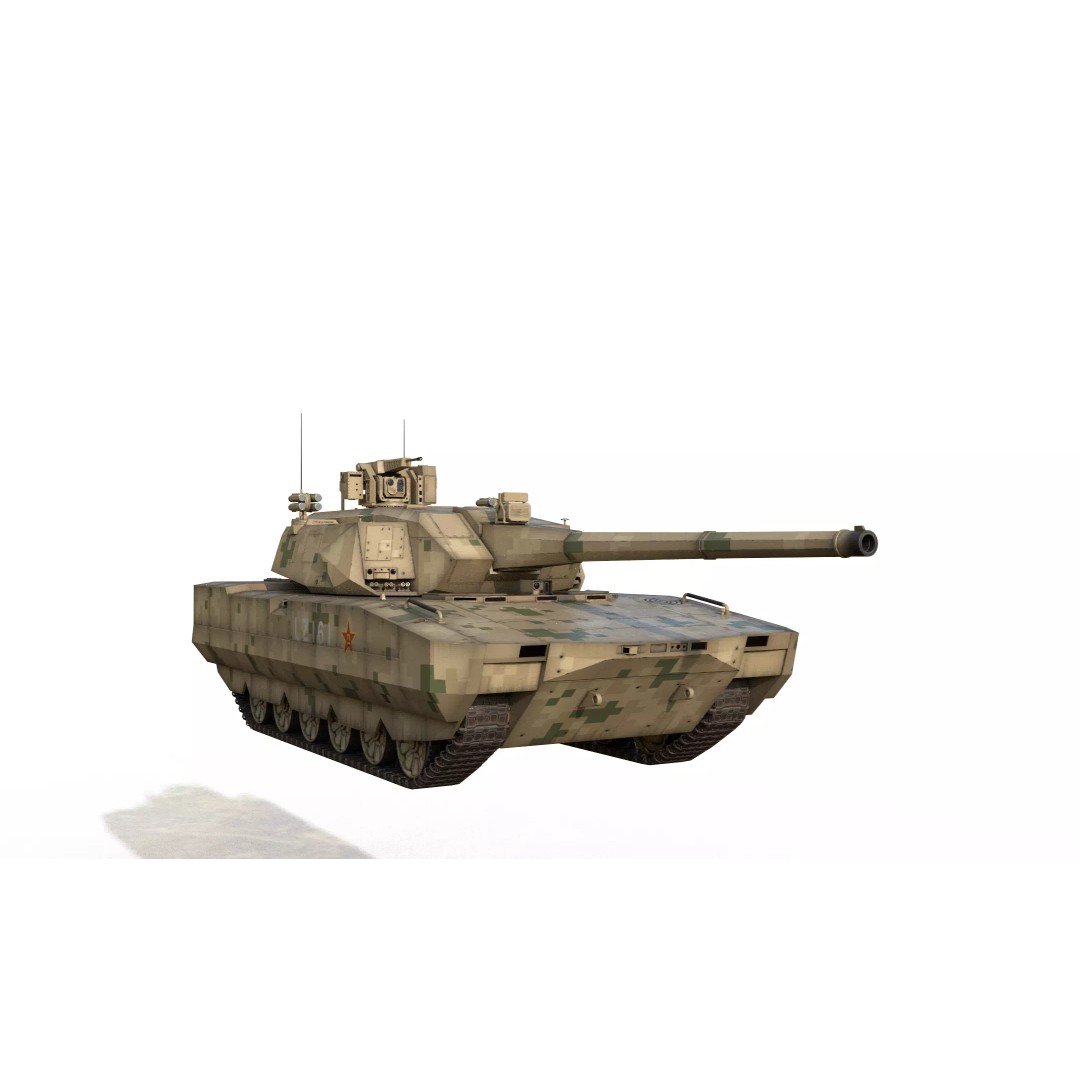 ZTZ100 MBT Type 100 Tank 3D Model – Rigged PBR Military Asset, FBX, OBJ - View 29