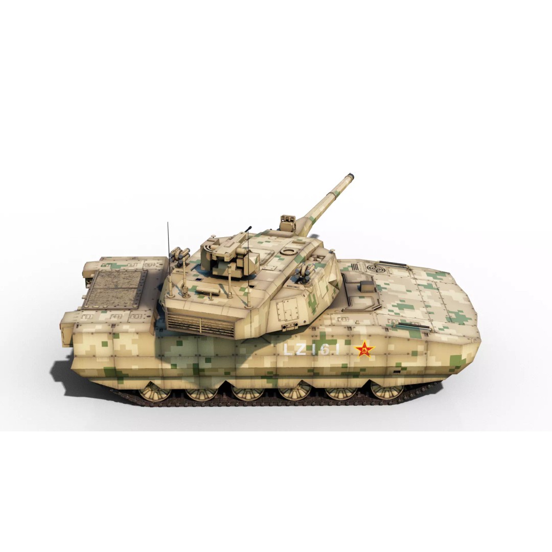 ZTZ100 MBT Type 100 Tank 3D Model – Rigged PBR Military Asset, FBX, OBJ - View 4