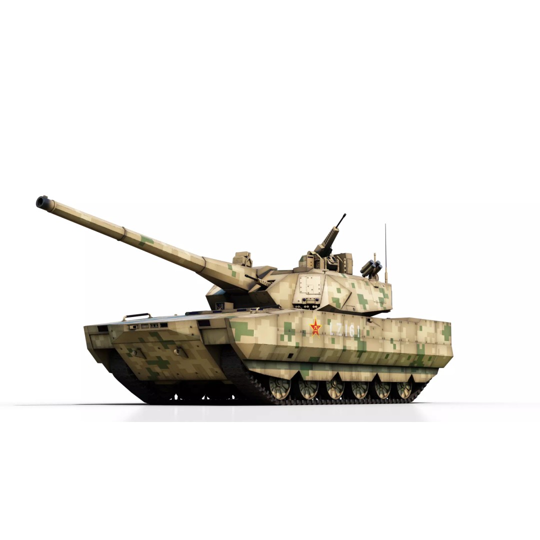 ZTZ100 MBT Type 100 Tank 3D Model – Rigged PBR Military Asset, FBX, OBJ - View 5