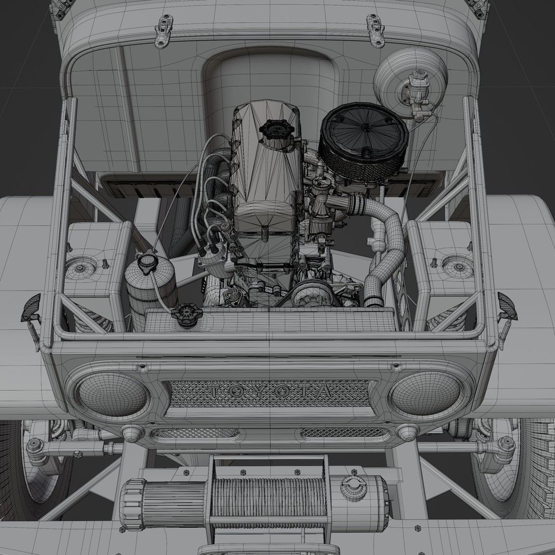 Toyota FJ45 Restomod 3D Model – Vintage Style Truck, Blender