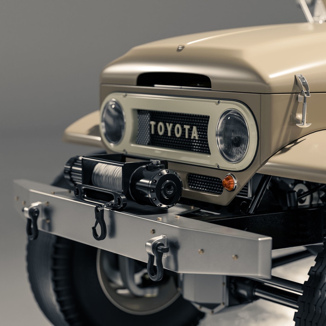 Toyota FJ45 Restomod 3D Model – Vintage Style Truck, Blender - View 10
