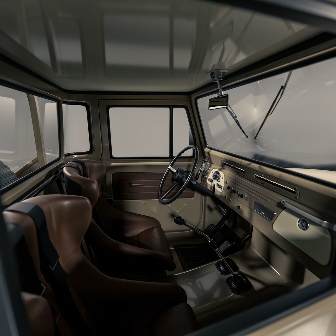 Toyota FJ45 Restomod 3D Model – Vintage Style Truck, Blender - View 11