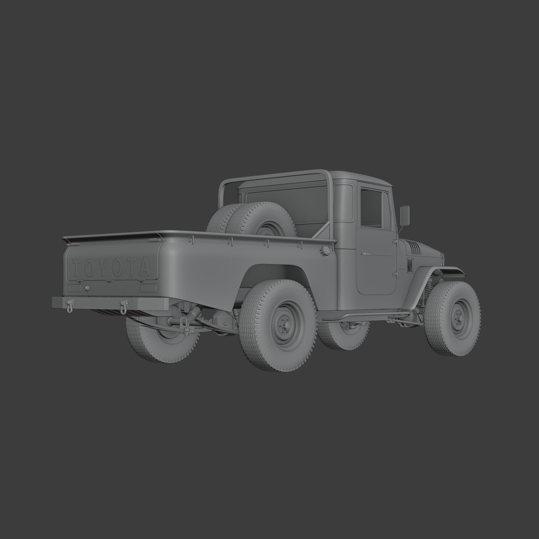 Toyota FJ45 Restomod 3D Model – Vintage Style Truck, Blender - View 13