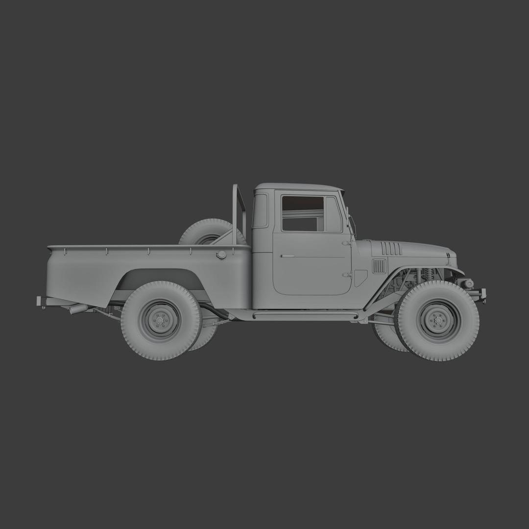 Toyota FJ45 Restomod 3D Model – Vintage Style Truck, Blender - View 14