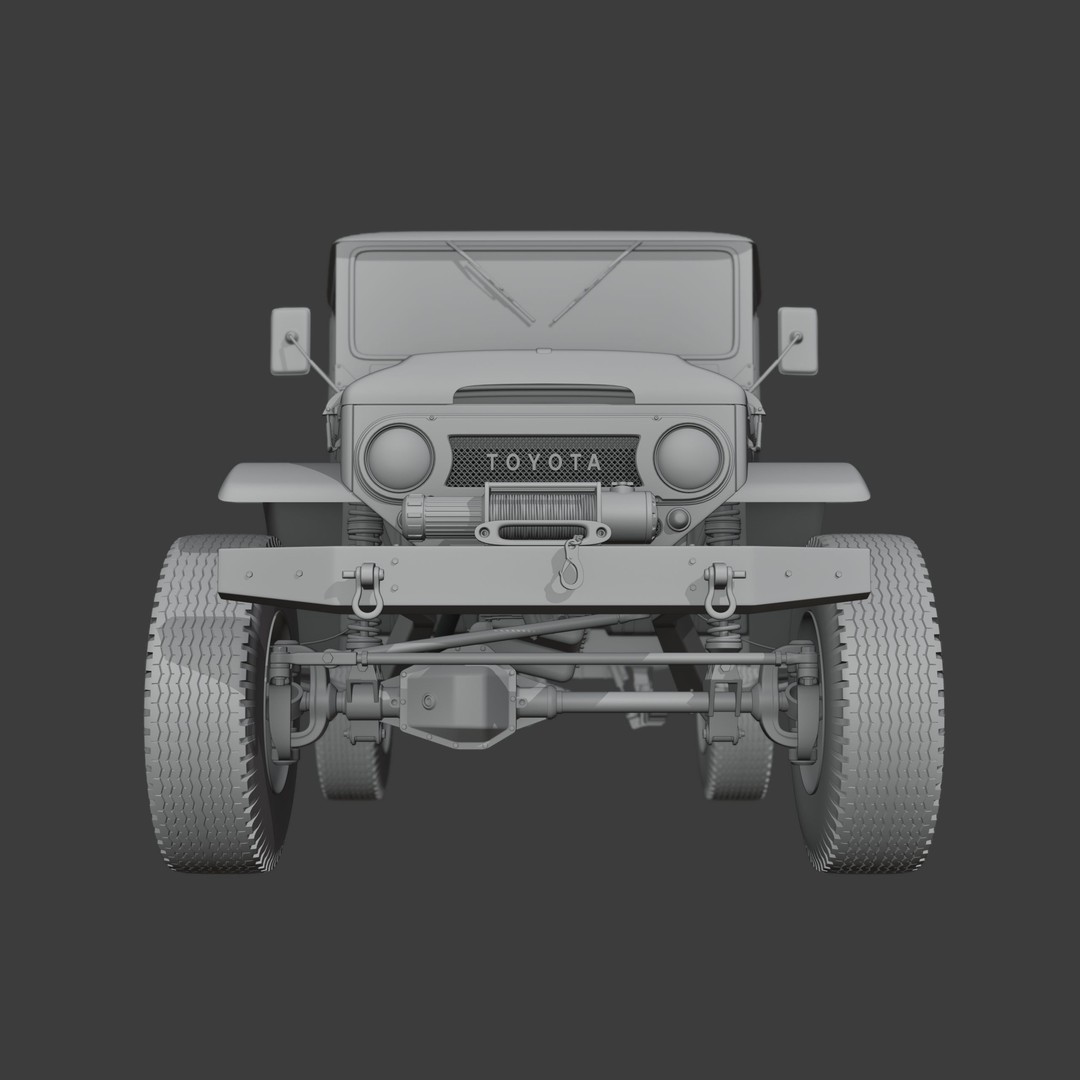 Toyota FJ45 Restomod 3D Model – Vintage Style Truck, Blender - View 15