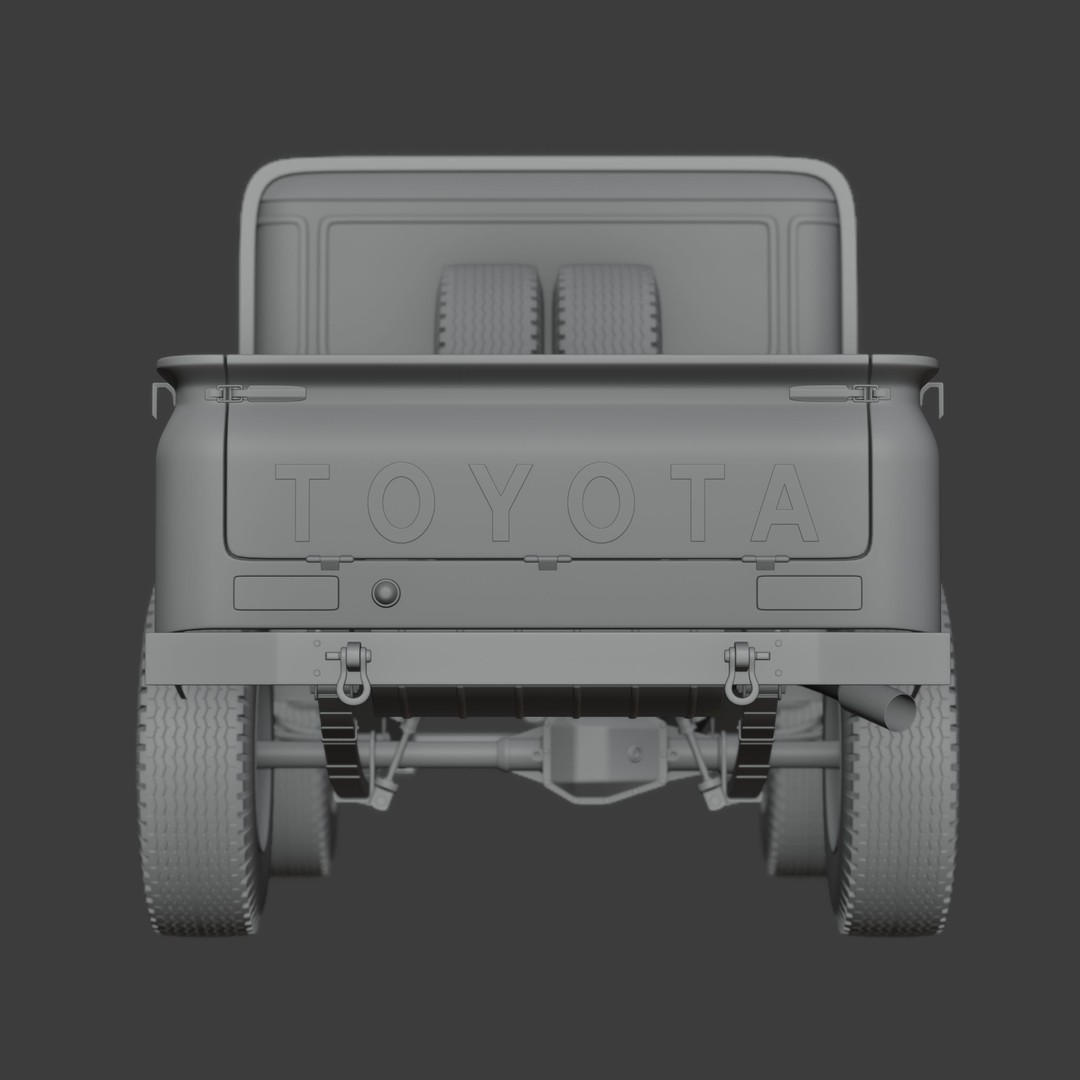 Toyota FJ45 Restomod 3D Model – Vintage Style Truck, Blender - View 16