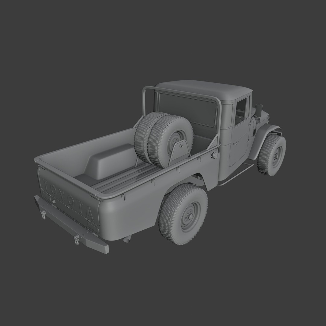Toyota FJ45 Restomod 3D Model – Vintage Style Truck, Blender - View 18