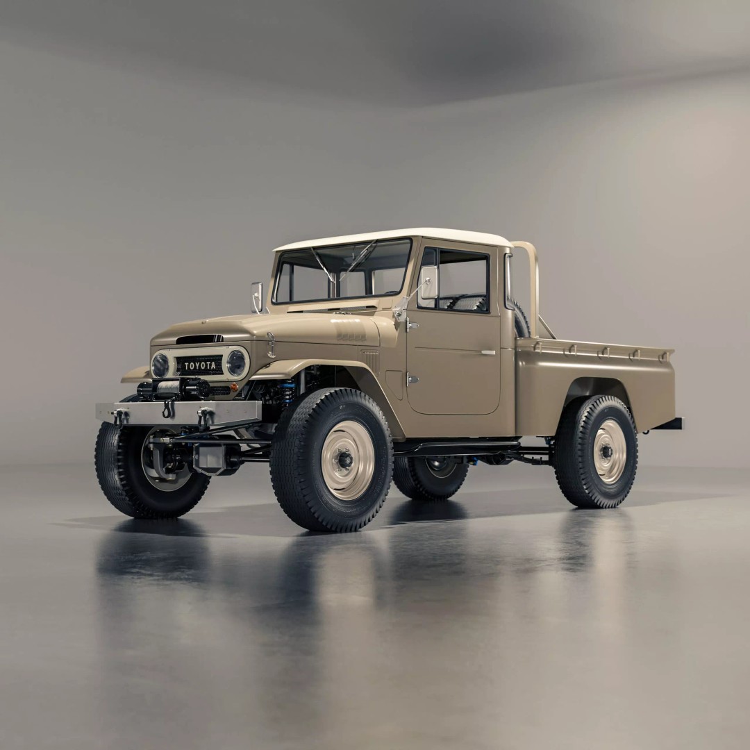 Toyota FJ45 Restomod 3D Model – Vintage Style Truck, Blender - View 2