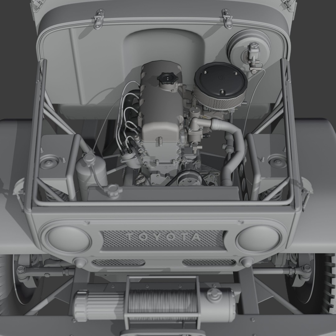 Toyota FJ45 Restomod 3D Model – Vintage Style Truck, Blender - View 20