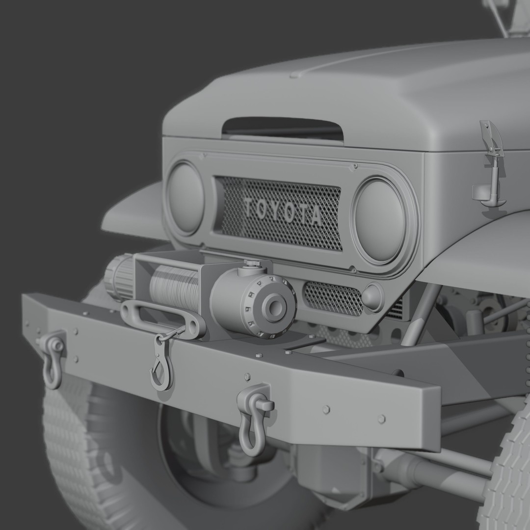 Toyota FJ45 Restomod 3D Model – Vintage Style Truck, Blender - View 21