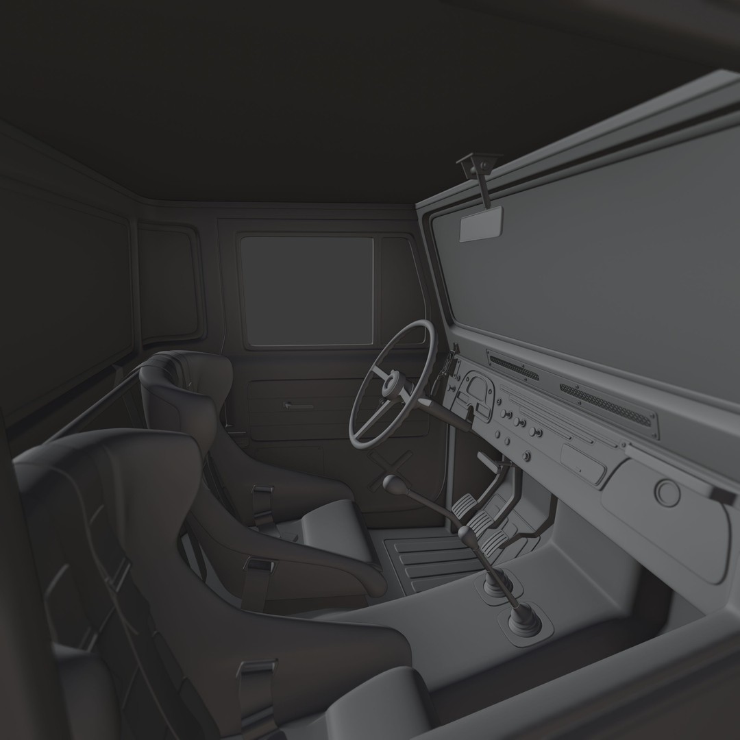 Toyota FJ45 Restomod 3D Model – Vintage Style Truck, Blender - View 23