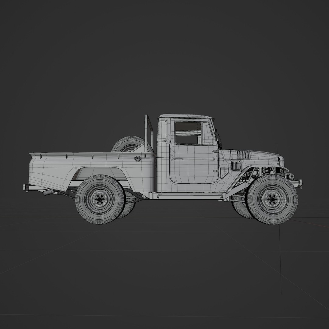 Toyota FJ45 Restomod 3D Model – Vintage Style Truck, Blender - View 26