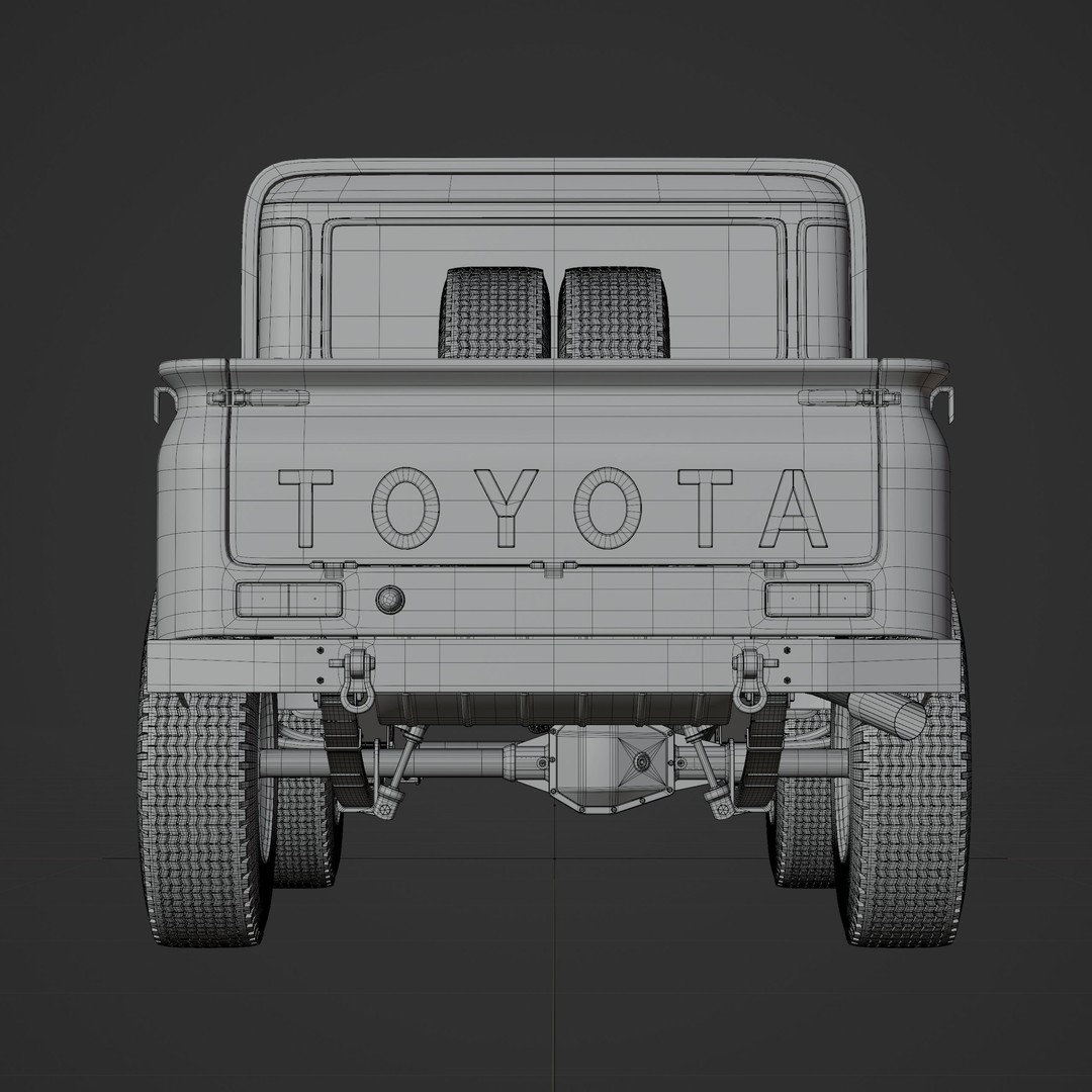 Toyota FJ45 Restomod 3D Model – Vintage Style Truck, Blender - View 29