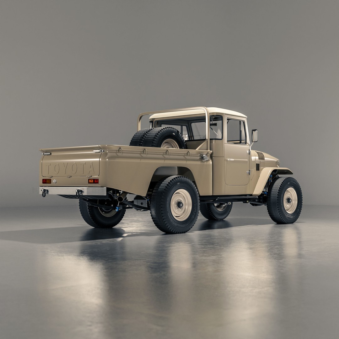 Toyota FJ45 Restomod 3D Model – Vintage Style Truck, Blender - View 3