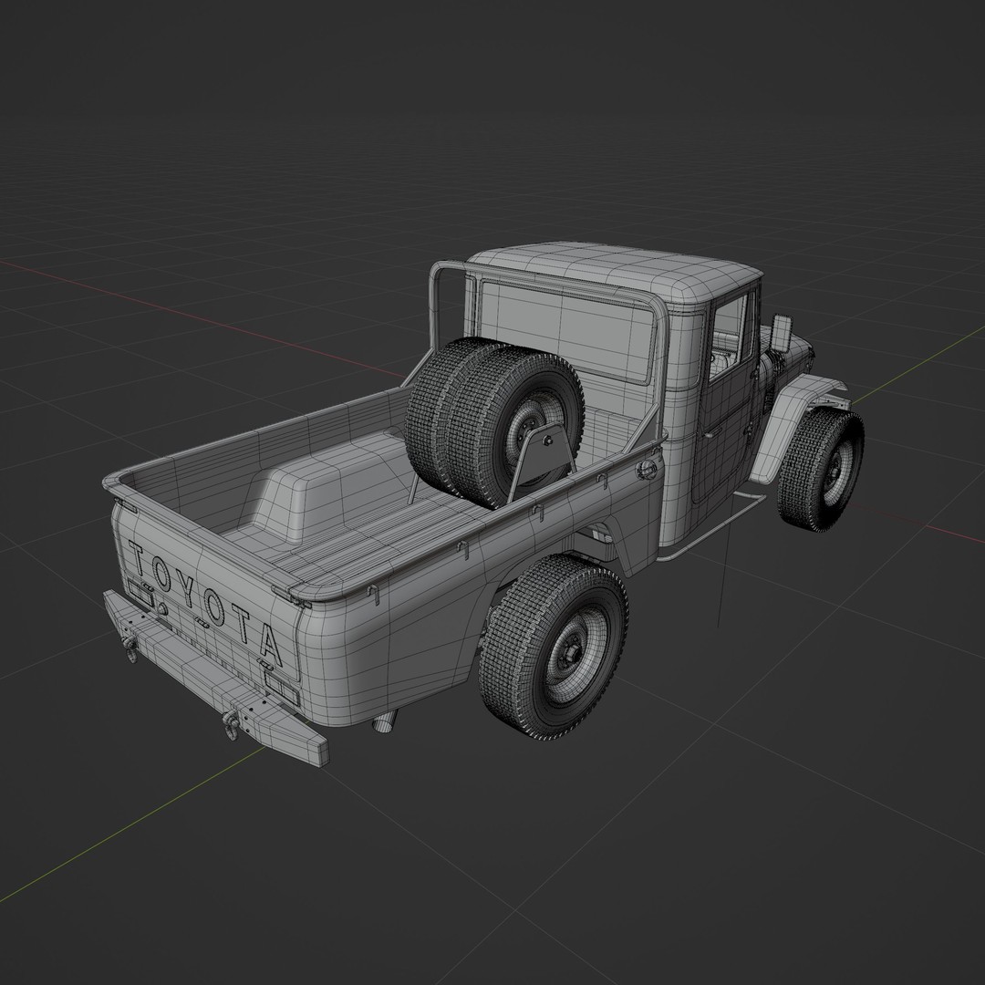 Toyota FJ45 Restomod 3D Model – Vintage Style Truck, Blender - View 31