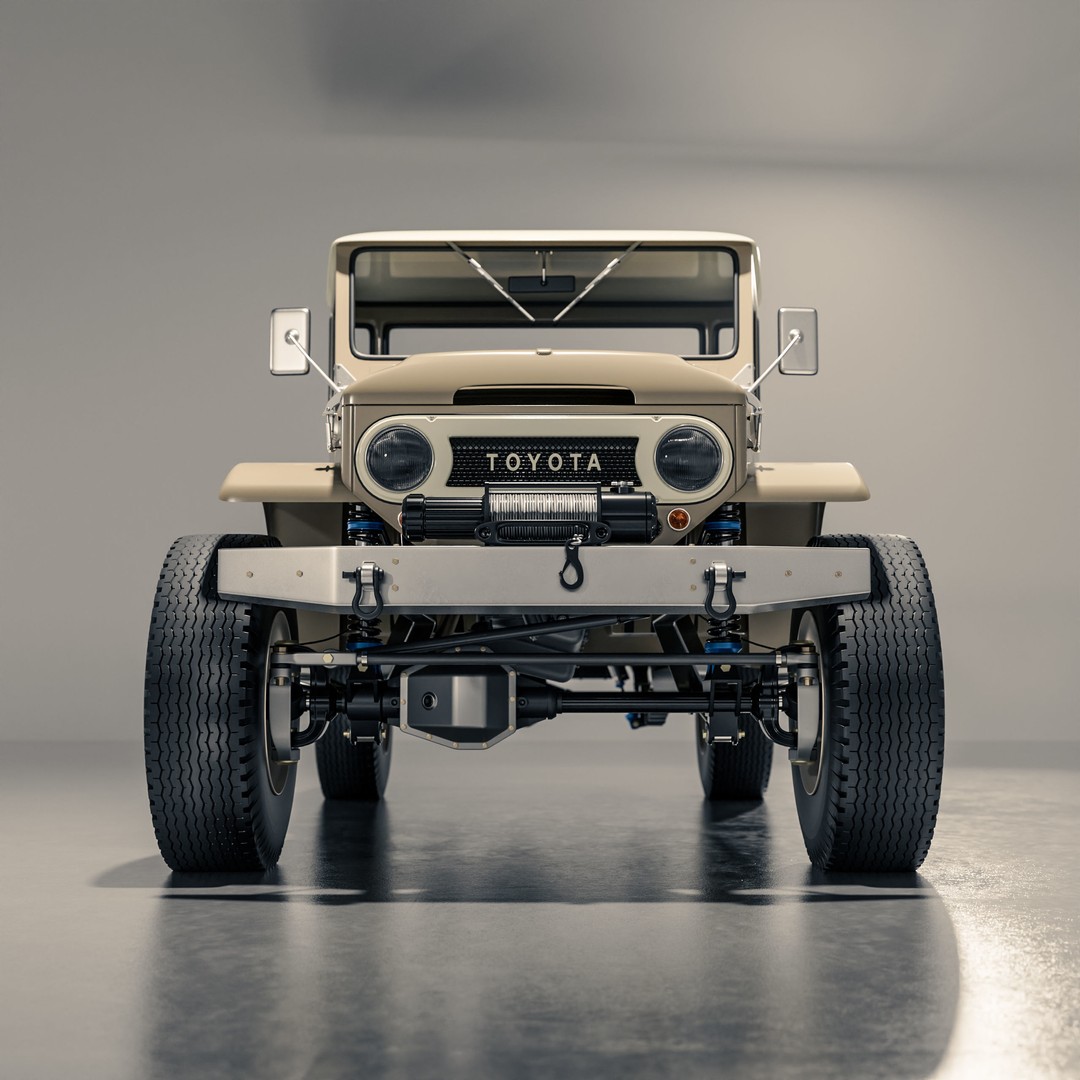Toyota FJ45 Restomod 3D Model – Vintage Style Truck, Blender - View 5