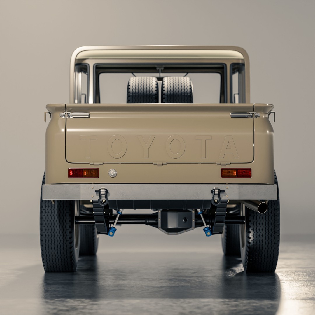 Toyota FJ45 Restomod 3D Model – Vintage Style Truck, Blender - View 6