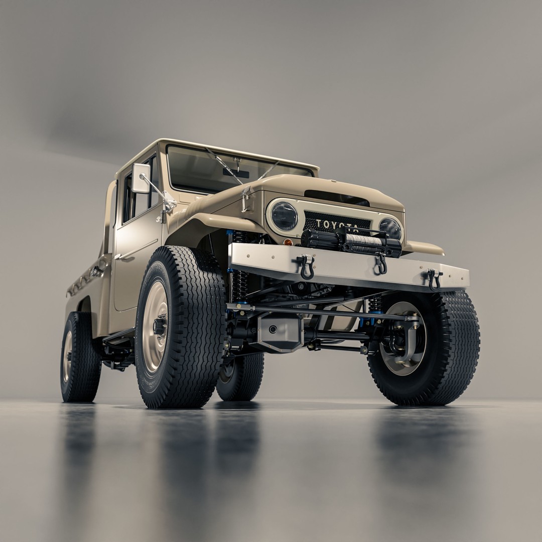 Toyota FJ45 Restomod 3D Model – Vintage Style Truck, Blender - View 7