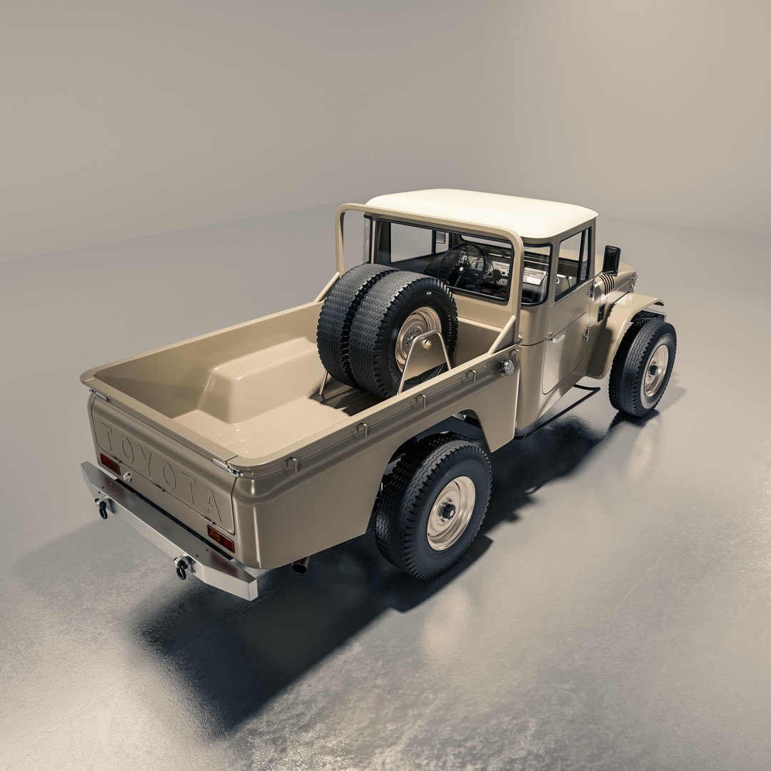Toyota FJ45 Restomod 3D Model – Vintage Style Truck, Blender - View 8