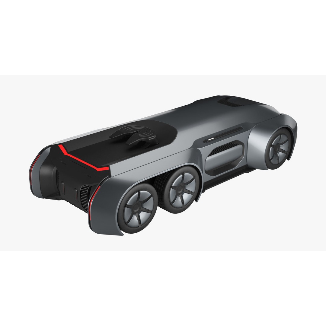 Self-Driving Truck 3D Model – High Poly Concept with PBR Textures - View 16