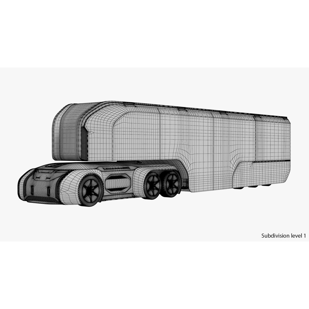 Self-Driving Truck 3D Model – High Poly Concept with PBR Textures - View 20