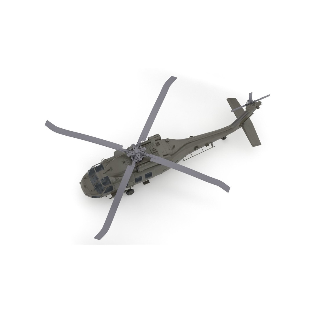 Sikorsky UH-60 Black Hawk 3D Model – Low Poly Military Helicopter, FBX/OBJ - View 10