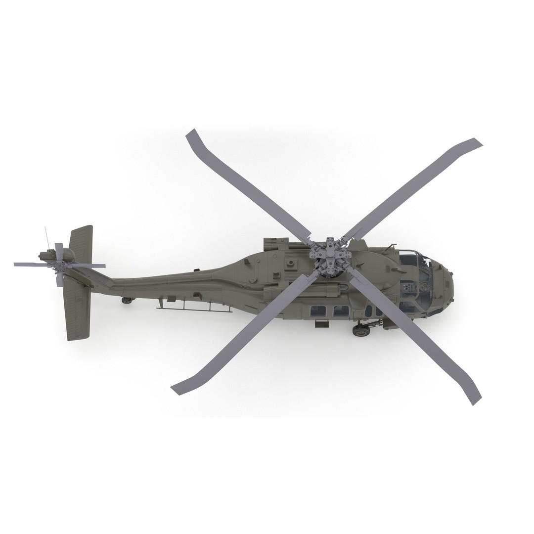 Sikorsky UH-60 Black Hawk 3D Model – Low Poly Military Helicopter, FBX/OBJ - View 11