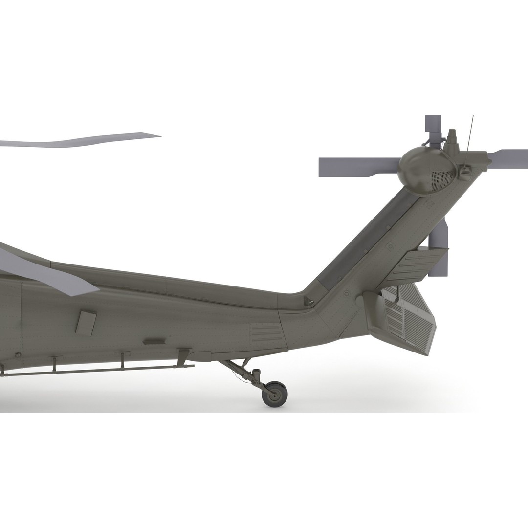 Sikorsky UH-60 Black Hawk 3D Model – Low Poly Military Helicopter, FBX/OBJ - View 12