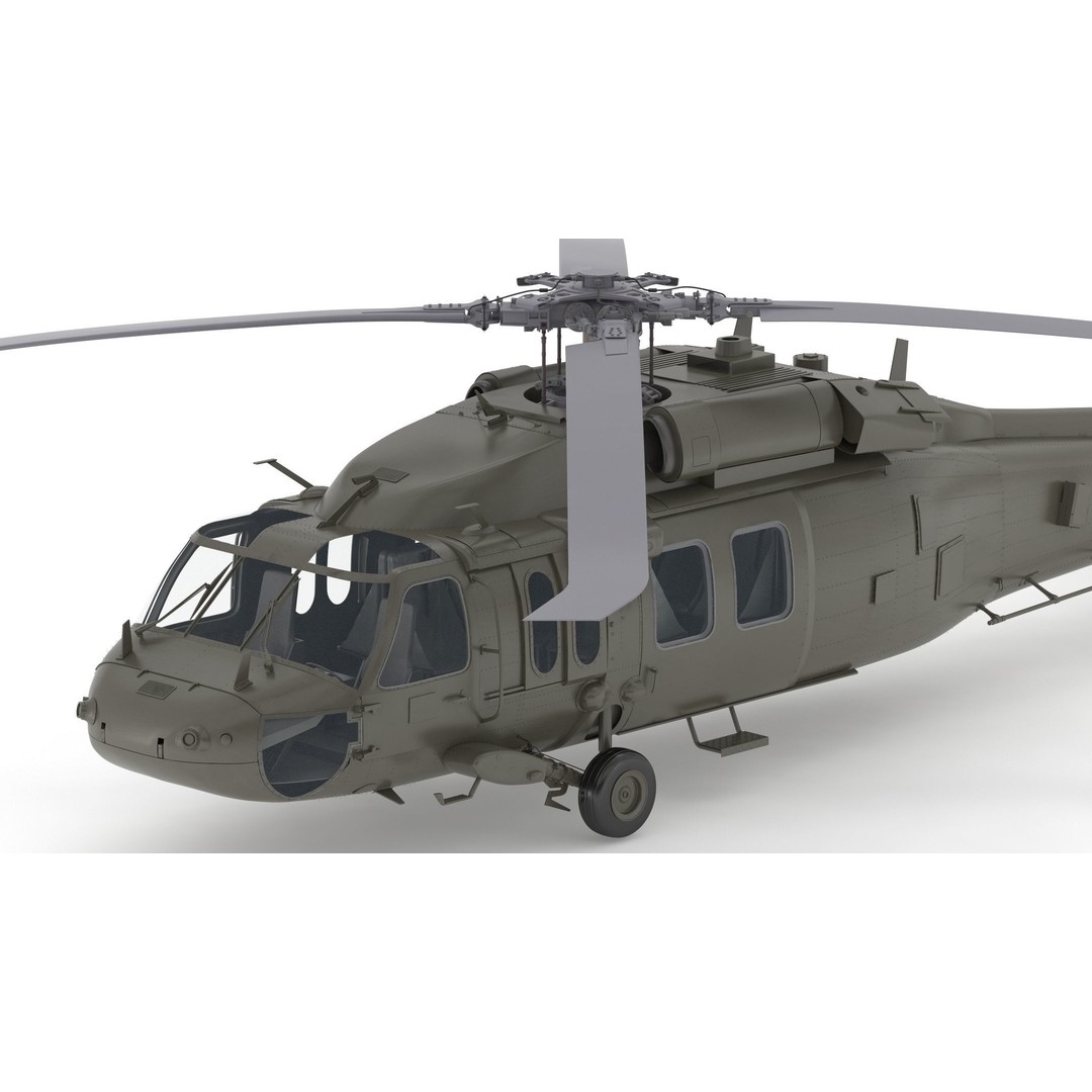 Sikorsky UH-60 Black Hawk 3D Model – Low Poly Military Helicopter, FBX/OBJ - View 13
