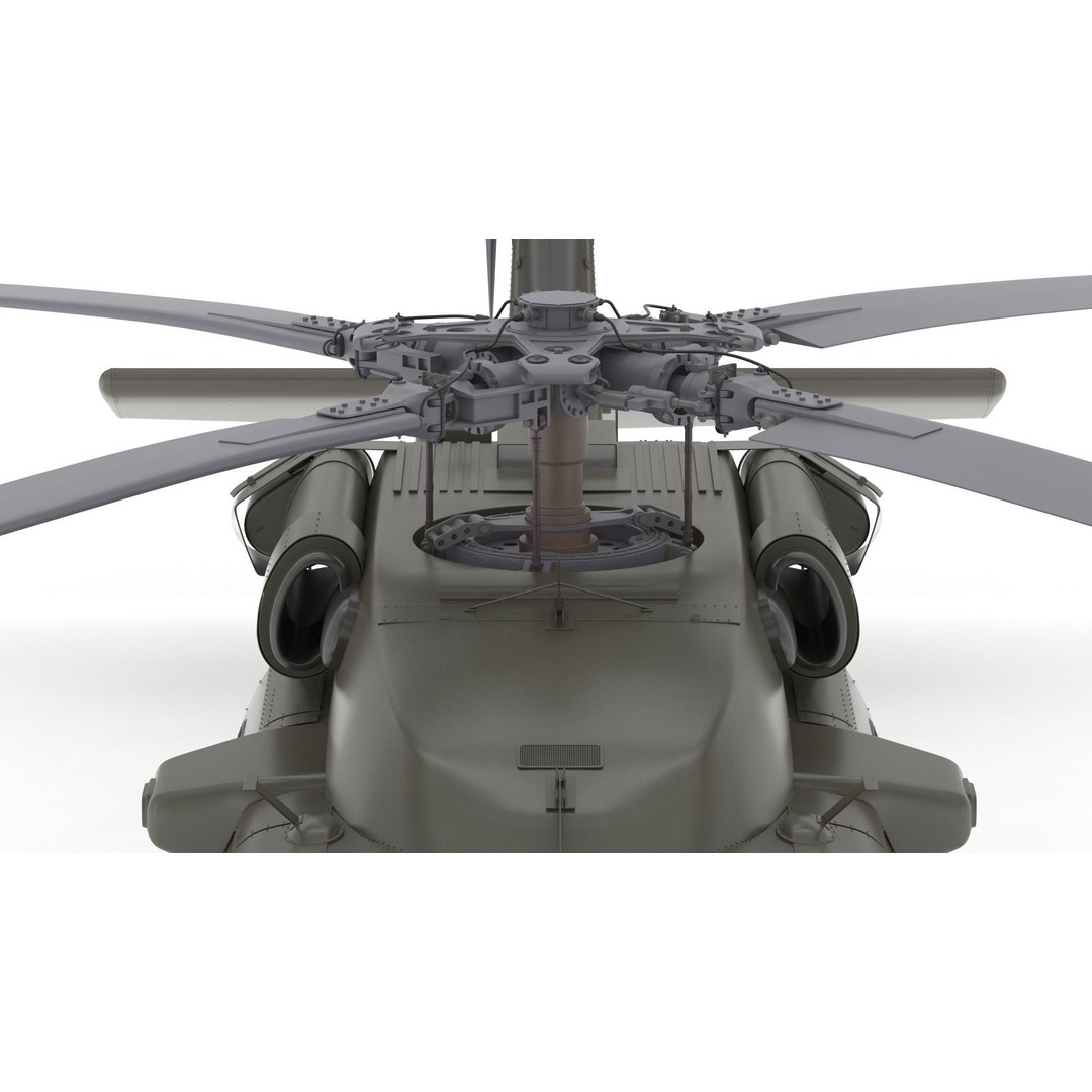 Sikorsky UH-60 Black Hawk 3D Model – Low Poly Military Helicopter, FBX/OBJ - View 14