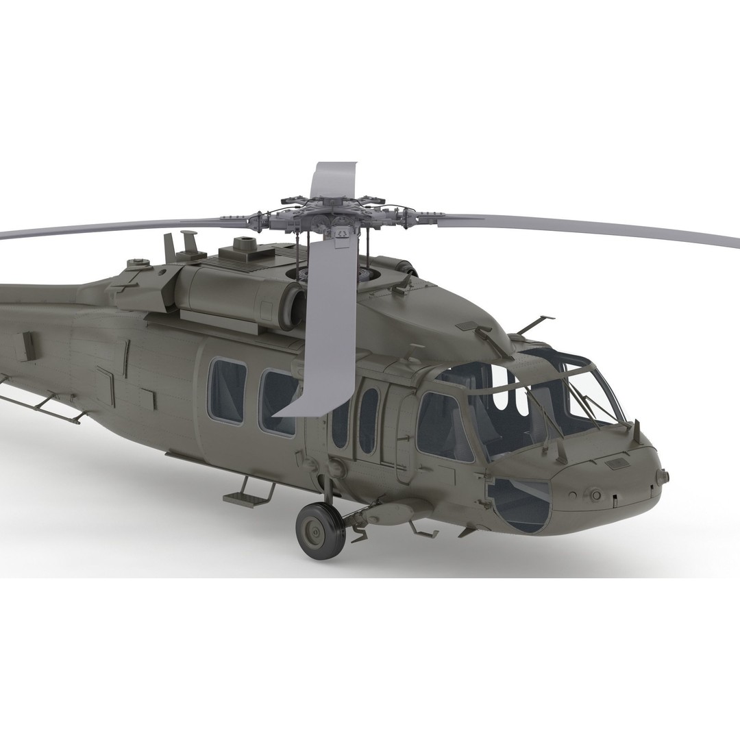Sikorsky UH-60 Black Hawk 3D Model – Low Poly Military Helicopter, FBX/OBJ - View 15
