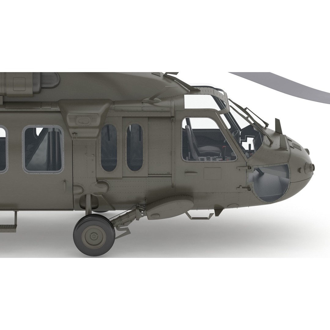 Sikorsky UH-60 Black Hawk 3D Model – Low Poly Military Helicopter, FBX/OBJ - View 16