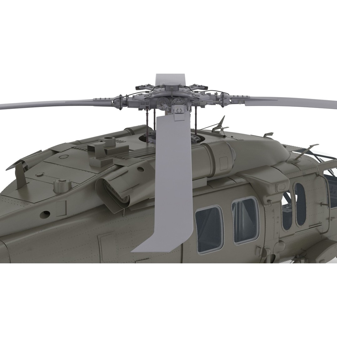 Sikorsky UH-60 Black Hawk 3D Model – Low Poly Military Helicopter, FBX/OBJ - View 17