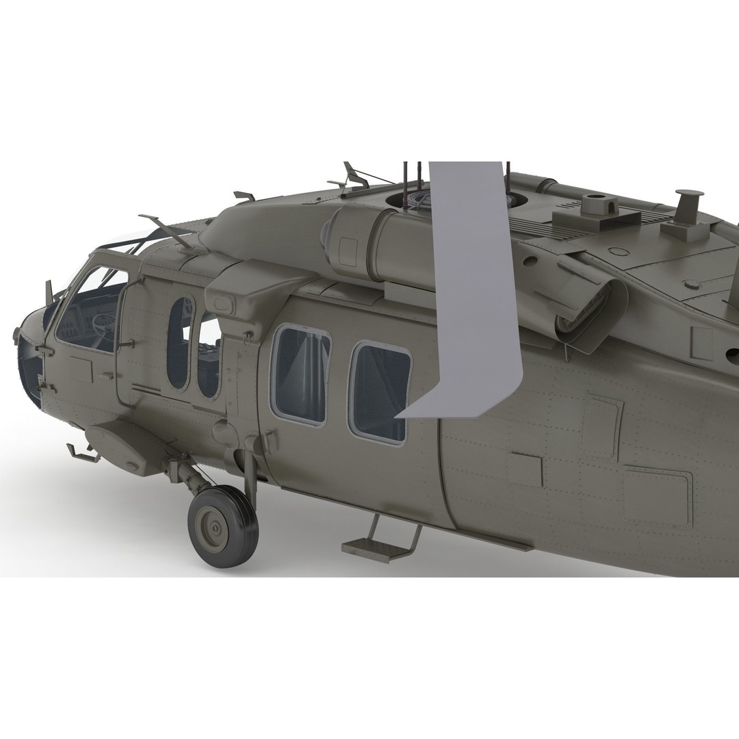 Sikorsky UH-60 Black Hawk 3D Model – Low Poly Military Helicopter, FBX/OBJ - View 19