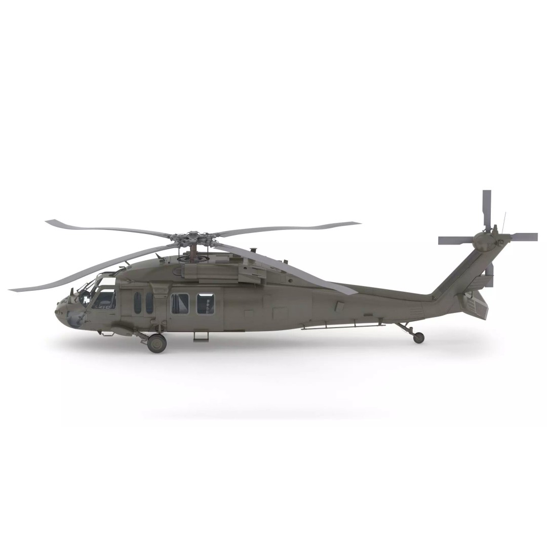 Sikorsky UH-60 Black Hawk 3D Model – Low Poly Military Helicopter, FBX/OBJ - View 2