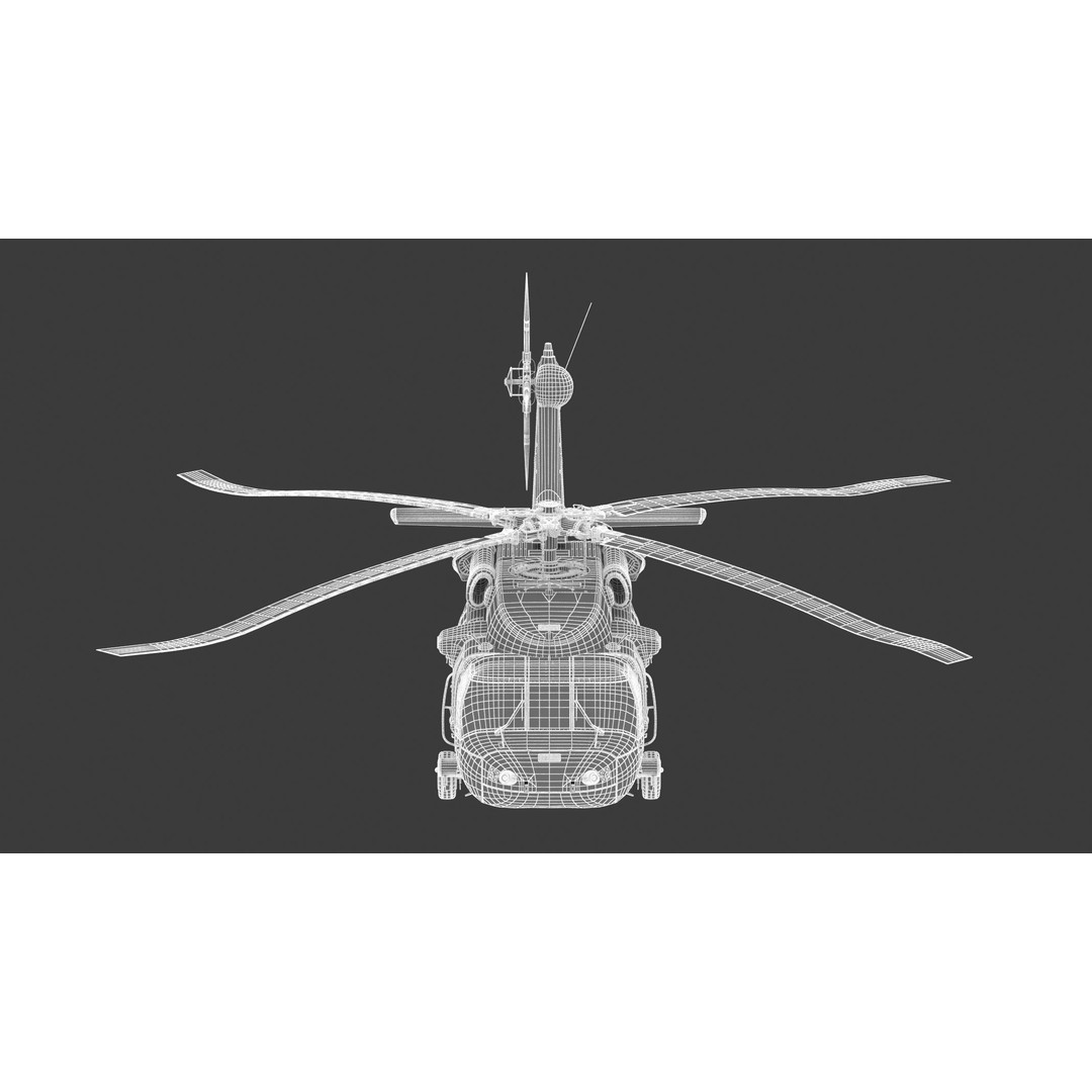 Sikorsky UH-60 Black Hawk 3D Model – Low Poly Military Helicopter, FBX/OBJ - View 27