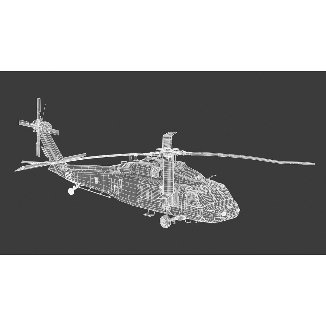 Sikorsky UH-60 Black Hawk 3D Model – Low Poly Military Helicopter, FBX/OBJ - View 28