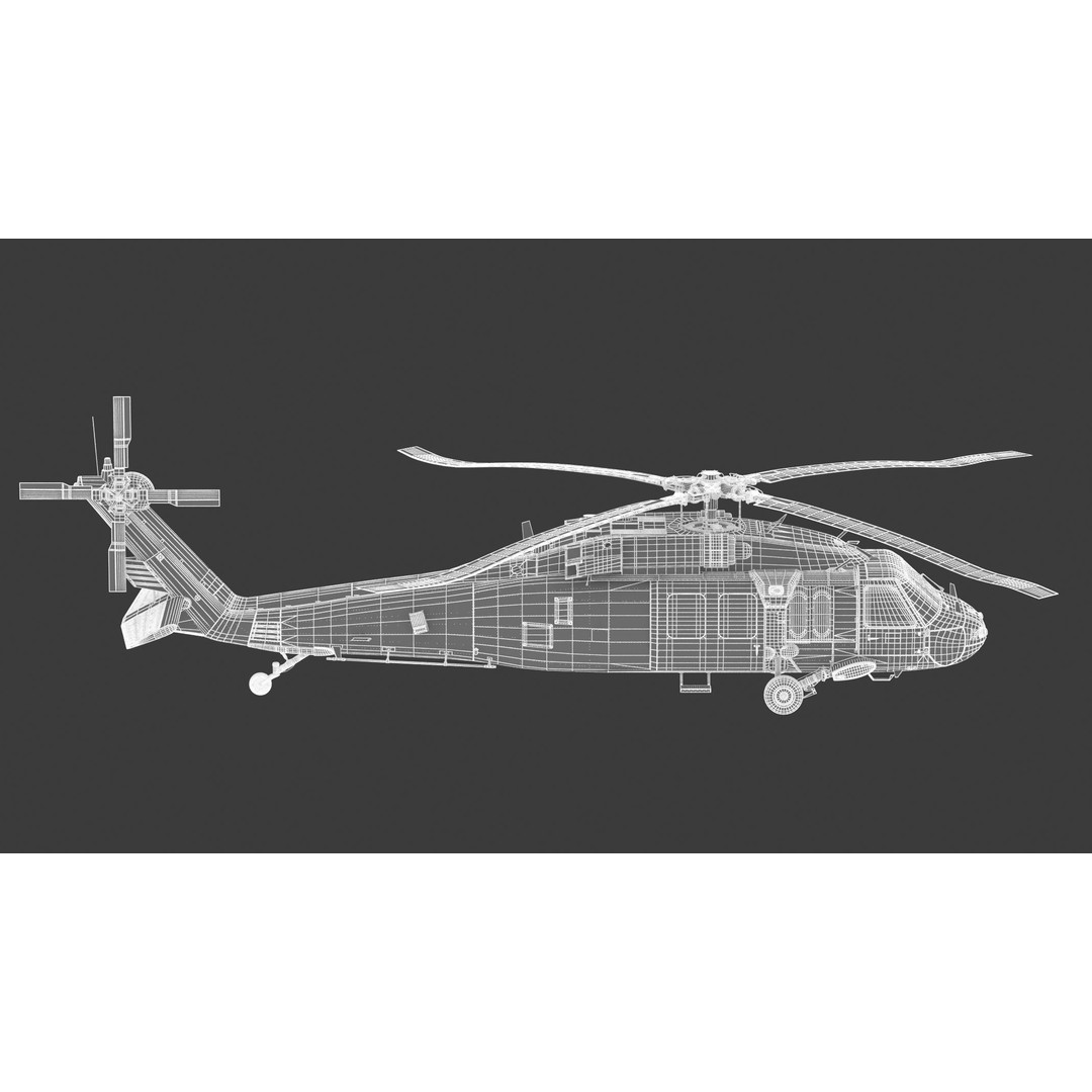 Sikorsky UH-60 Black Hawk 3D Model – Low Poly Military Helicopter, FBX/OBJ - View 29