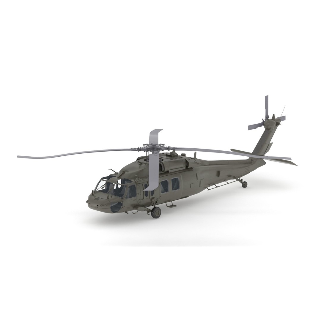 Sikorsky UH-60 Black Hawk 3D Model – Low Poly Military Helicopter, FBX/OBJ - View 3