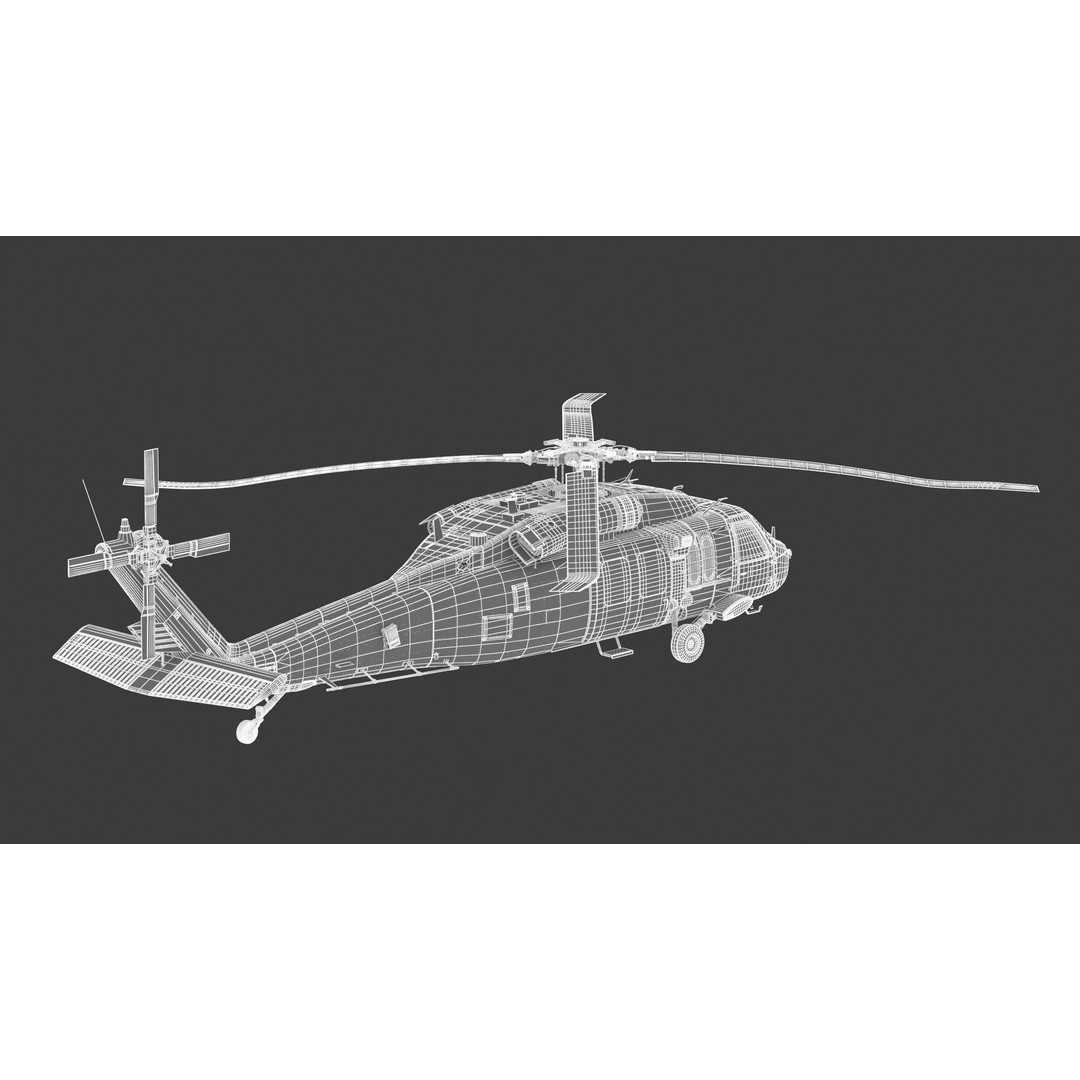 Sikorsky UH-60 Black Hawk 3D Model – Low Poly Military Helicopter, FBX/OBJ - View 30
