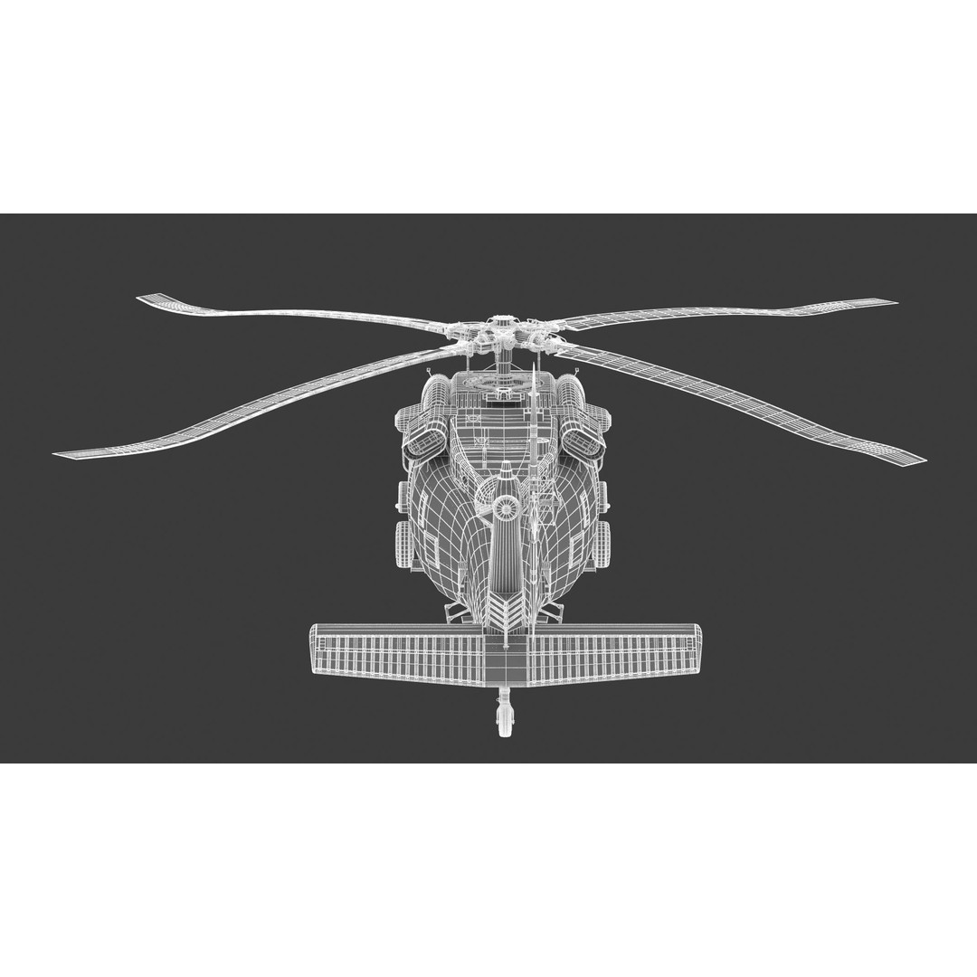 Sikorsky UH-60 Black Hawk 3D Model – Low Poly Military Helicopter, FBX/OBJ - View 31