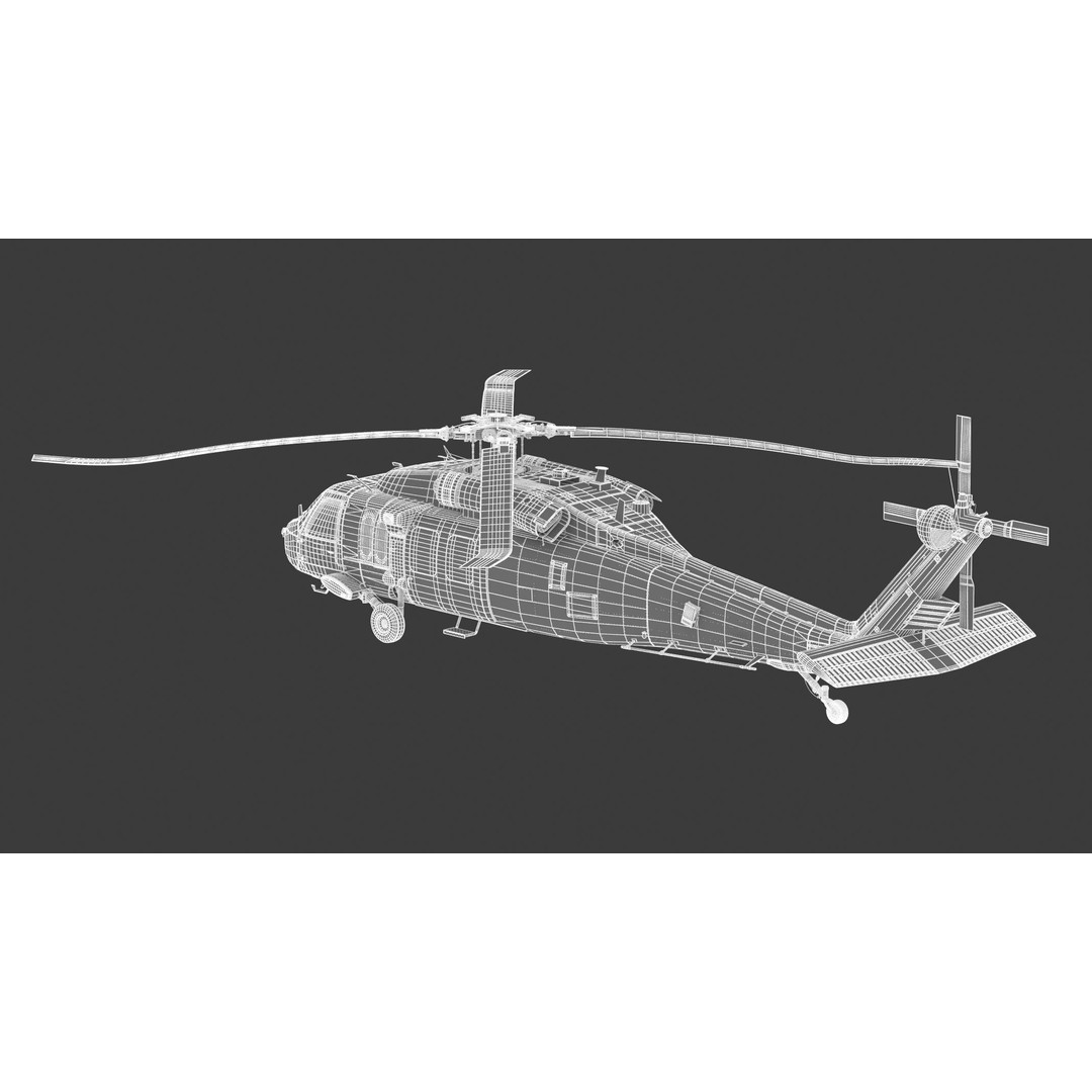 Sikorsky UH-60 Black Hawk 3D Model – Low Poly Military Helicopter, FBX/OBJ - View 32