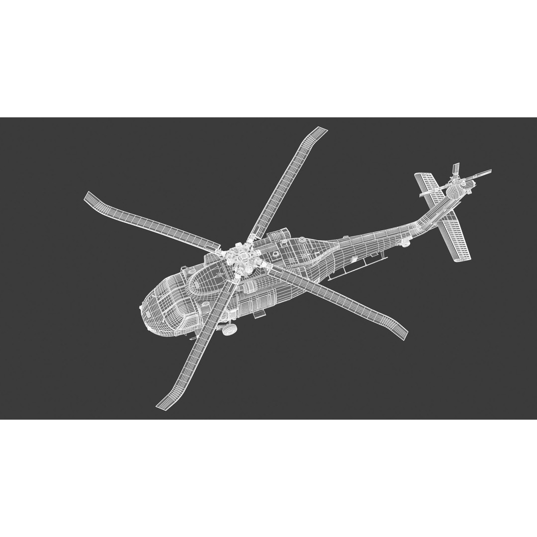 Sikorsky UH-60 Black Hawk 3D Model – Low Poly Military Helicopter, FBX/OBJ - View 33